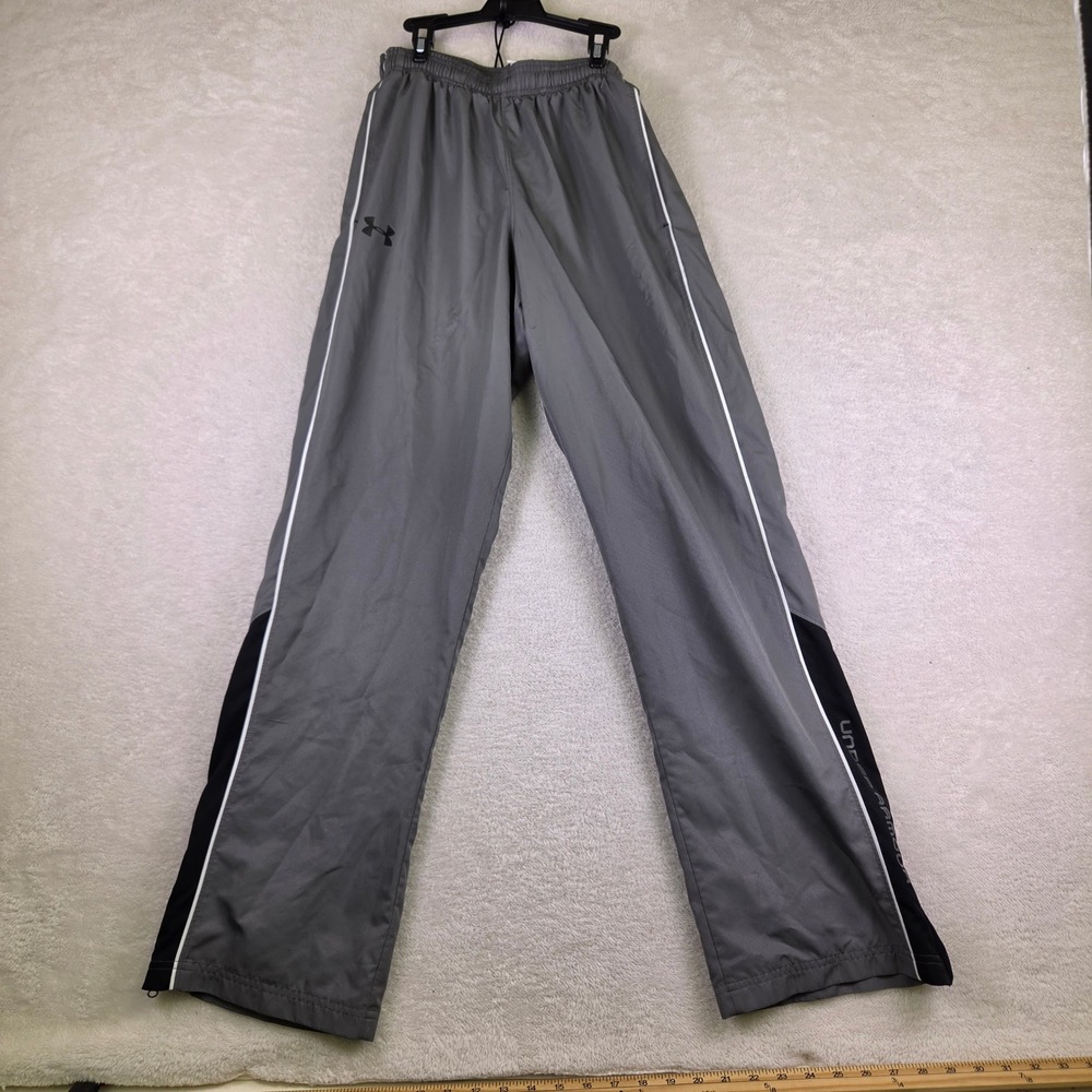 Under Armour Mens Gray Mesh Lined Windbreaker Track Pants Straight Leg Small